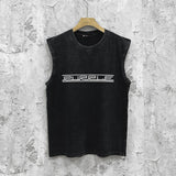 Purple Brand Distressed Tank T Shirts Distressed Sleeveless T-shirt Vest