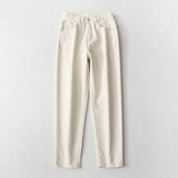 Women Jeans Retro Loose Slimming Fleece