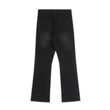 Men Jeans Stitching Topstitching Loose Zip