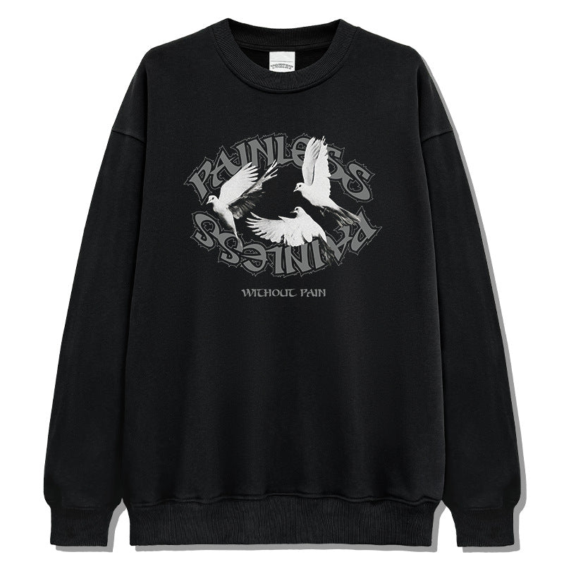 Unisex Long Sleeve Shirt Print Crew Neck Sweater High Street