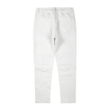 Men Jeans Punk Pleated Slim Fit Patchwork