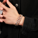 Bracelet Three Rows T-Square Zircon Full Diamond Hip Hop Bracelet Luxury Royalty Spectrum