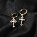 Earrings Zircon Cross Pendant Earrings Crosses Spectrum