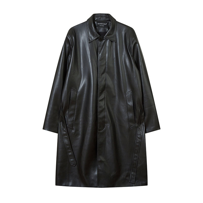 Women Jackets Pu Retro Trench Coat