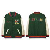 Women Jackets Baseball Uniform Loose Retro Couple Jacket