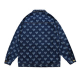 Men's Long Sleeve T Shirt Love Denim Shirt Men's Spring and Autumn Loose Leisure Workwear Long Sleeve
