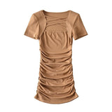 Women Dresses Summer Temperament Sexy Pleated Dress