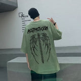 Men T Shirt Heavy Summer Loose plus Size Retro Distressed