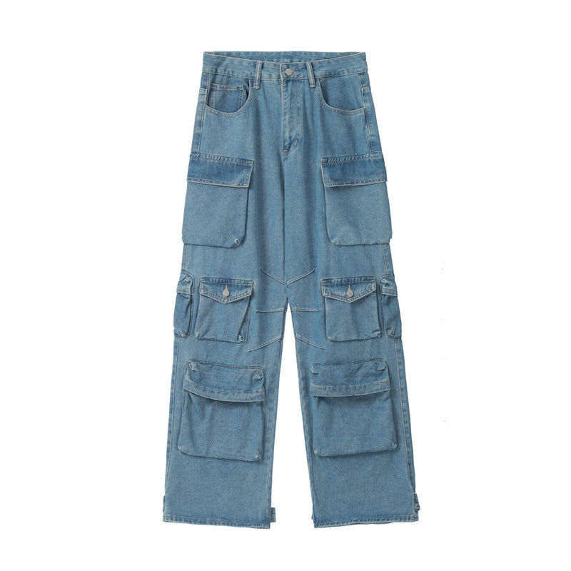 Men Jeans Multi-Pocket Cargo Pants