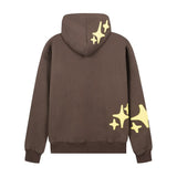 Men Fleece Lined Hoodie English Letter Hooded Sweater Men's Loose Hooded Cardigan Autumn and Winter
