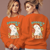 Women's Spooky Vibe Print Hoodies Fashion Cartoon Flower Gho