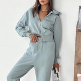 Women Co-Ords Autumn and Winter Long-Sleeved Hooded Sweater Fashion