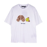 Palm Angle T Shirts Smiley Face Broken Teddy Bear Printed Loose Couple