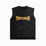 Purple Brand Distressed Tank T Shirts Distressed Sleeveless T-shirt Vest