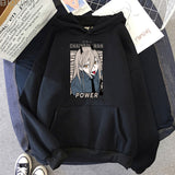 Anime Chainsaw Man Power Kawaii Print Plus Size Hoodie Women