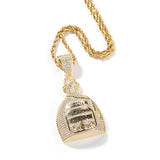 Jewelry Bottle Pendant Necklace Copper Set Zircon Hip Hop Rap Spectrum