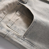 Men Jeans Loose Hole Versatile Distressed