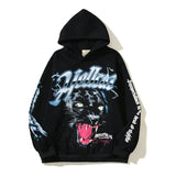 HS Hoodie Black Panther Print Loose Casual