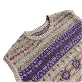 Kapital T Shirt Hitian Hehong Bone Skeleton Ethnic Retro Flower Stripe Knitted round Neck Vest