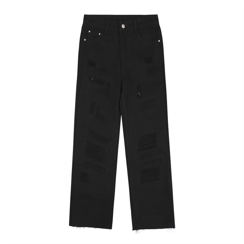 Men Jeans Ripped Loose Burrs Versatile Casual