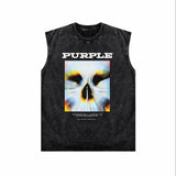 Purple Brand Distressed Tank T Shirts Distressed Sleeveless T-shirt Vest