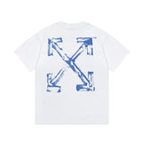 Off White T Shirts OW Graffiti Arrow Pattern Crew Neck Pullover Short Sleeves