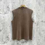 Purple Brand Distressed Tank T Shirts Sleeveless T-shirt Vest