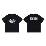 Synaworld T Shirts central cee Short Sleeve Classic Letter Print Loose Casual T-Shirt