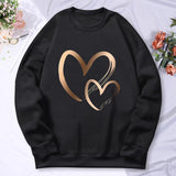 Love Pattern Printing Women'S Sweatshirt Simple Comfortable