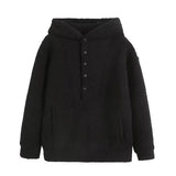 Women Hoodie Imitation Lamb Wool Idle Style Loose