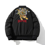 Mens Vintage Jackets Tide Padded Flight Suit Baseball Jacket
