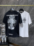 Chh Chrome Hearts T Shirts Summer three-dimensional Sanskrit embroidered alphabet casual short-sleeved T-shirt