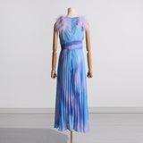Bohemian Dress Pleated Feather Dress
