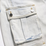 Men Jeans Multi-Pocket Workwear Pleated Loose