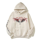 HS Hoodie Halloween Demon Printing plus Velvet Hoodie