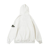 Men Fleece Lined Hoodie Embroidered Hoodie Men's Ins Casual Loose Hoodie Autumn and Winter