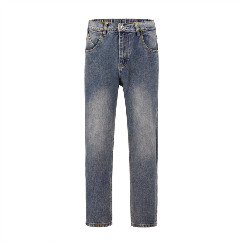 Men Jeans Vintage Brushed Old Slim Fit