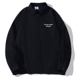 Men Long Sleeved T Shirt Letter Printed Long Sleeve Shirt Men's Spring and Autumn Leisure Loose Outer Shirt