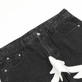 Men Jeans Lightning Five-Pointed Star Print Loose