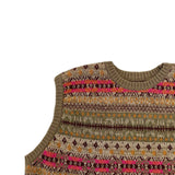 Kapital T Shirt Hitian Hehong Bone Skeleton Ethnic Retro Flower Stripe Knitted round Neck Vest