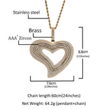 Jewelry ins Bronze Zircon Large Heart Necklace Spectrum St. Valentine's