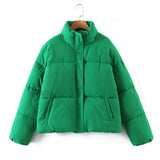 Women Cotton Coat Stand Collar Loose Cotton Jacket