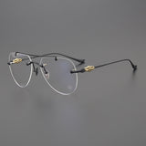 CHH Chrome Hearts Glasses Versatile Frameless Double Beam Ultra Light Toad Myopia Glasses Frame