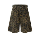 MIJKO Men Shorts Camo Leopard Casual Jeans