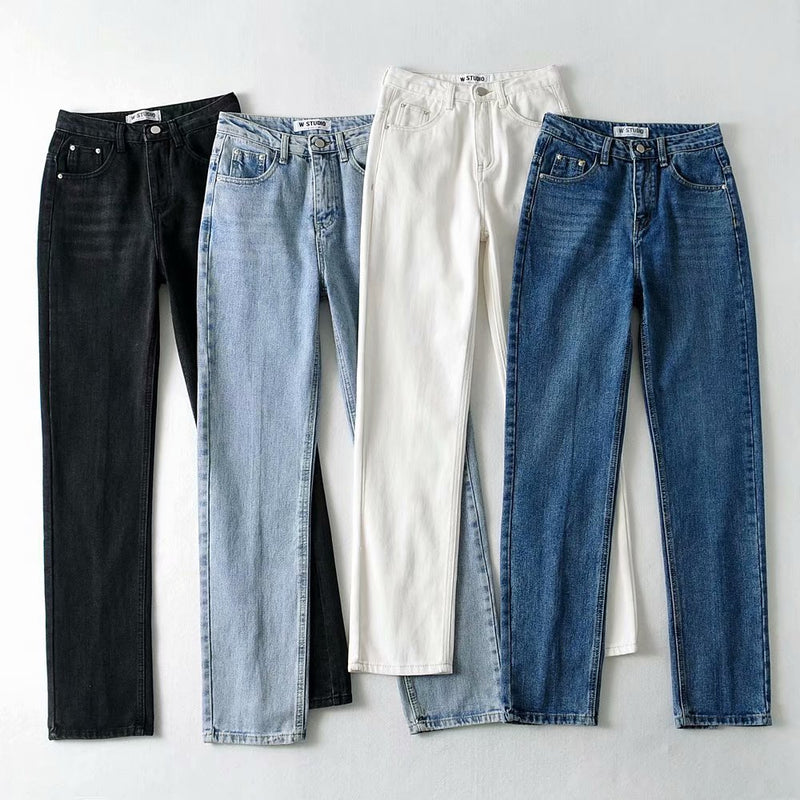 Women Jeans Split Simple Jeans