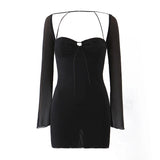 Women Dresses Fashion Sexy Slim Mesh Dress