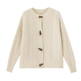 Women Knitted Cardigan Solid Color