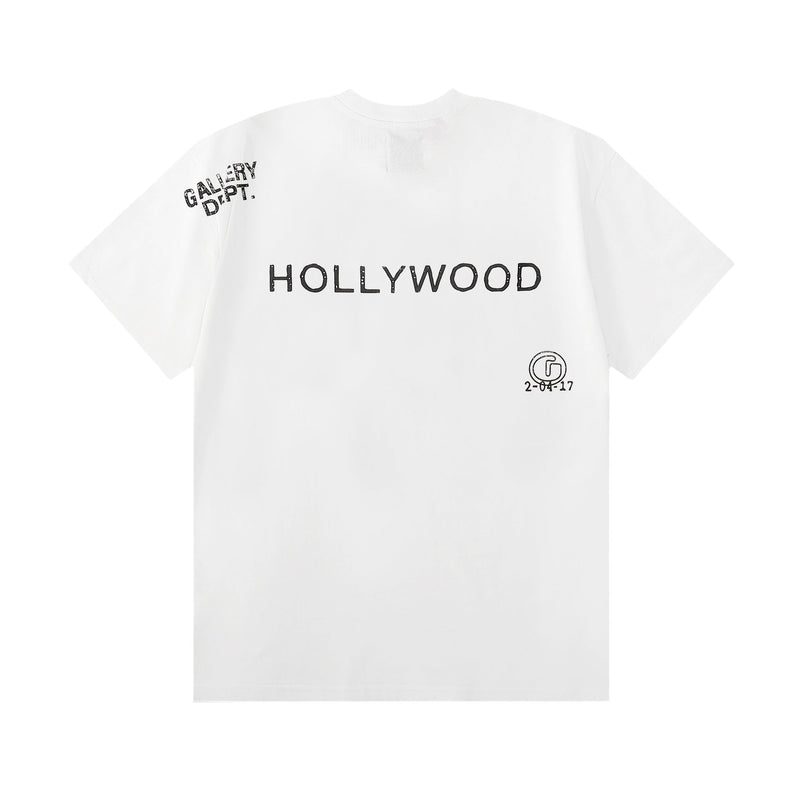 Gallery Dept T-Shirt Alphabet Slogan Printed Retro Washed Short Sleeve T-Shirt