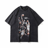 Men T-Shirt Retro Portrait Print Loose
