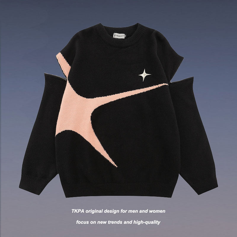 Women Sweater Retro Men and Women Street Loose